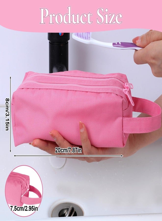 Elegaperma 2Pcs Toothbrush Travel Bag, Toothbrush Pouch, Oxford Mini Toiletry Bag, Double-Layer Toothbrushes Bag Pouch with Reinforced Handle for Vacation, Gym - Image 2